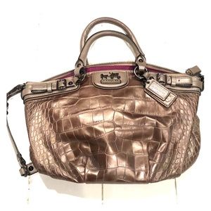 Coach Snakeskin Purse in Metallic Bronze Color